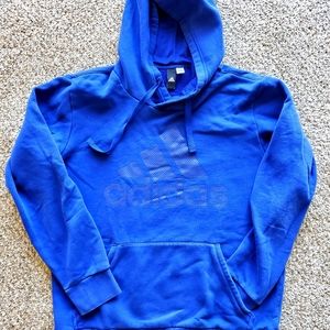 Adidas Fleece Hoodie Blue Activewear Gym Workout